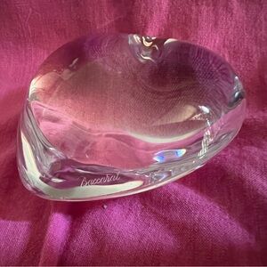 Baccarat 3 inch puffed crystal heart paperweight